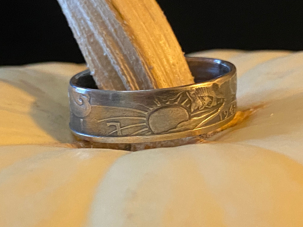 Walking Liberty Silver Half Dollar Coin Ring