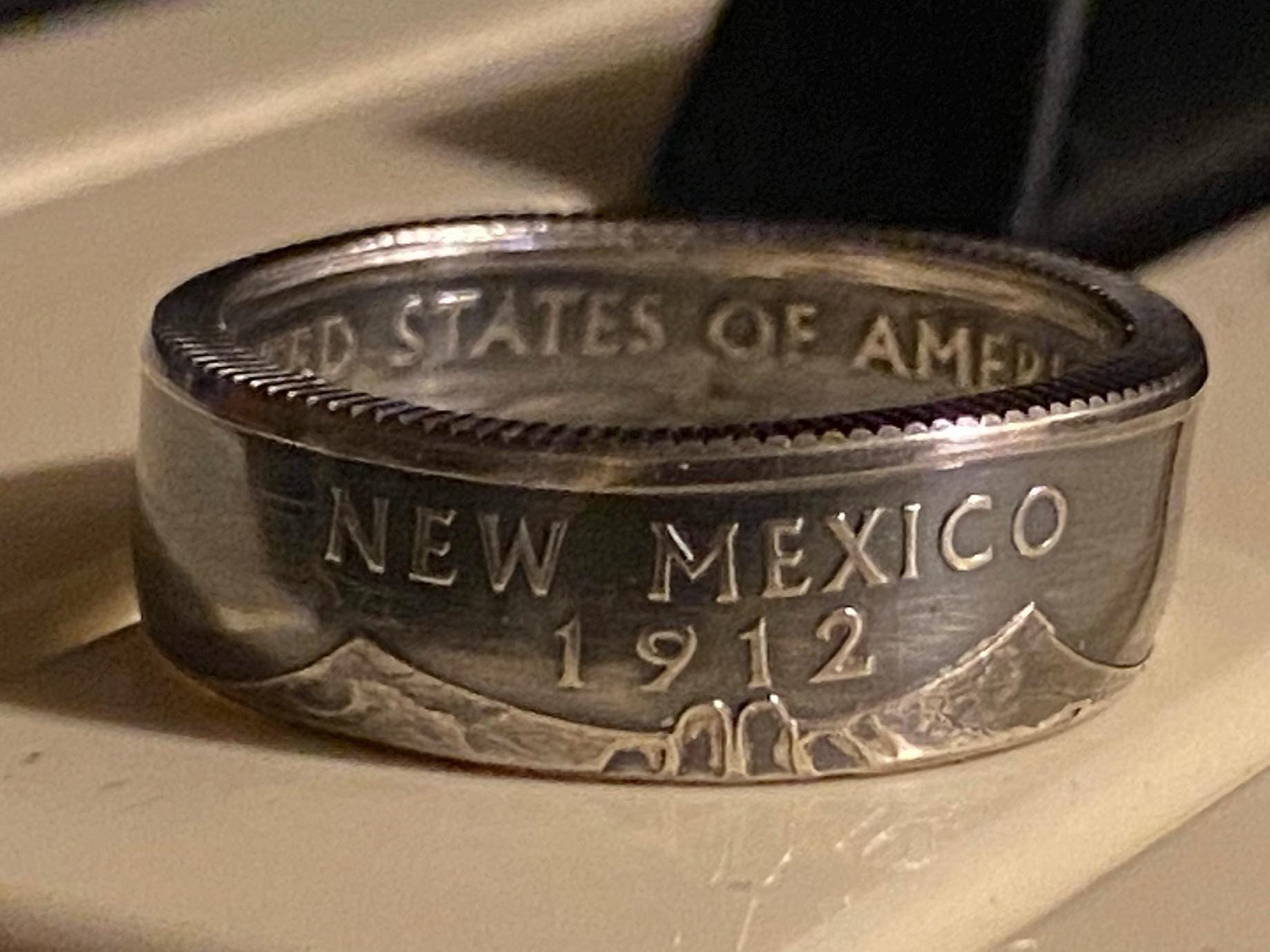 Silver State Quarter Tall Coin Rings