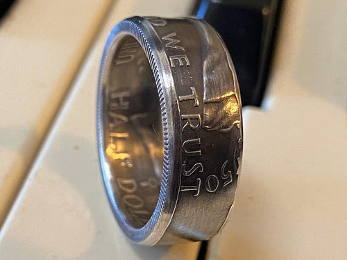 Handcrafted Franklin Half Dollar Coin Ring