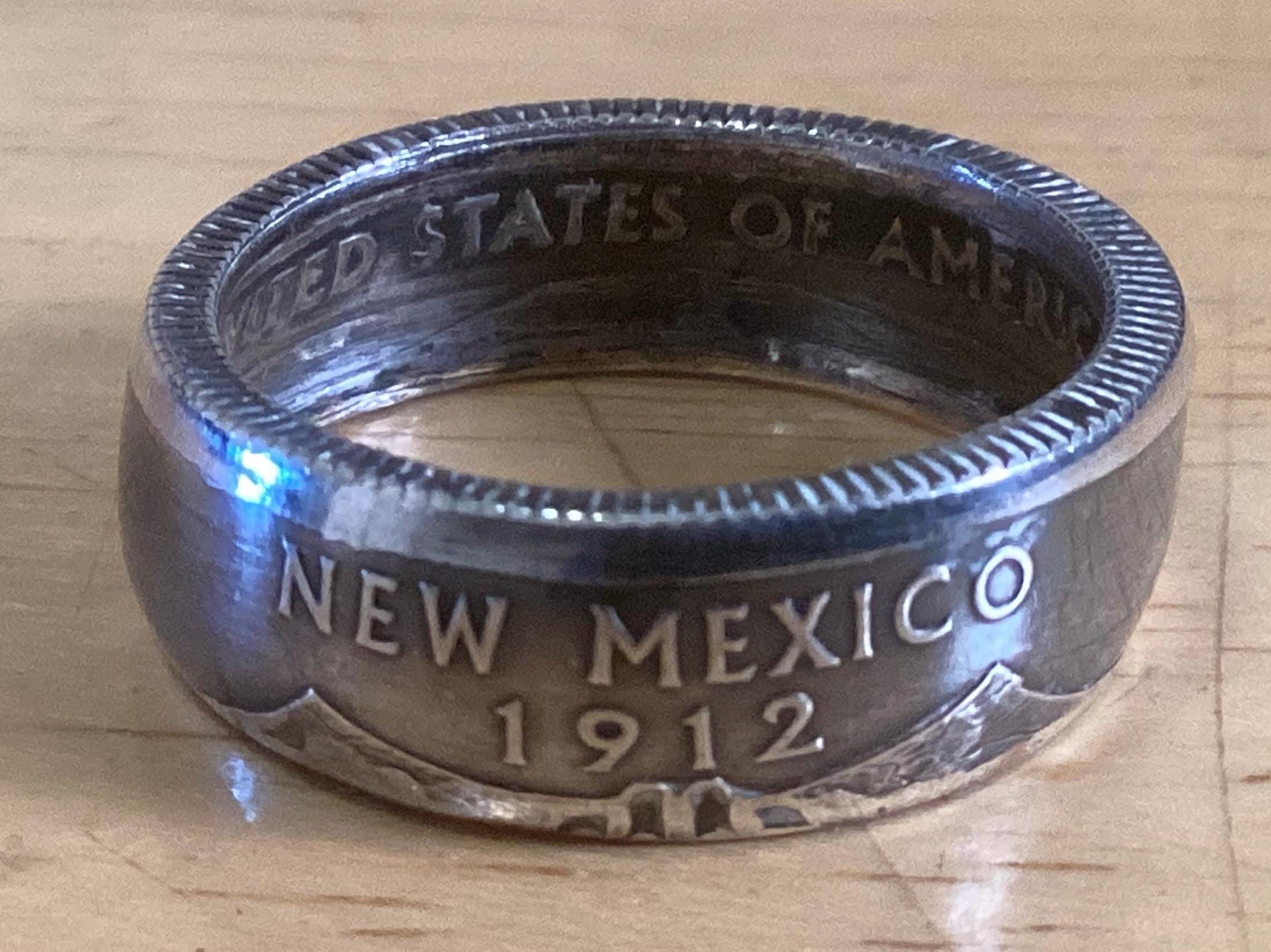 Silver State Quarter Tall Coin Rings