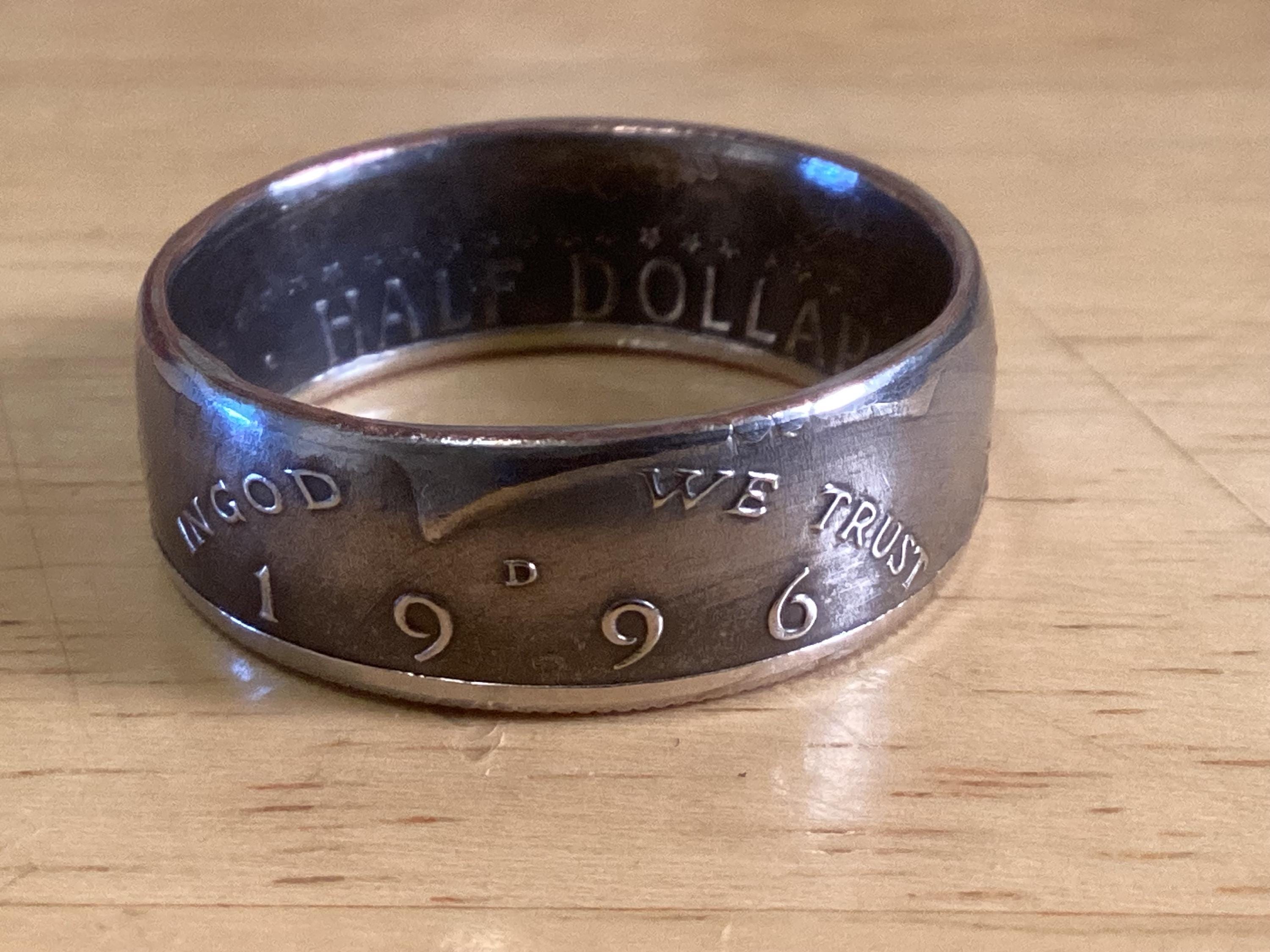 Kennedy Half Dollar Ring (Clad, Post 1971) - Birth Year Ring - Anniversary Ring - Sobriety Anniversary Ring