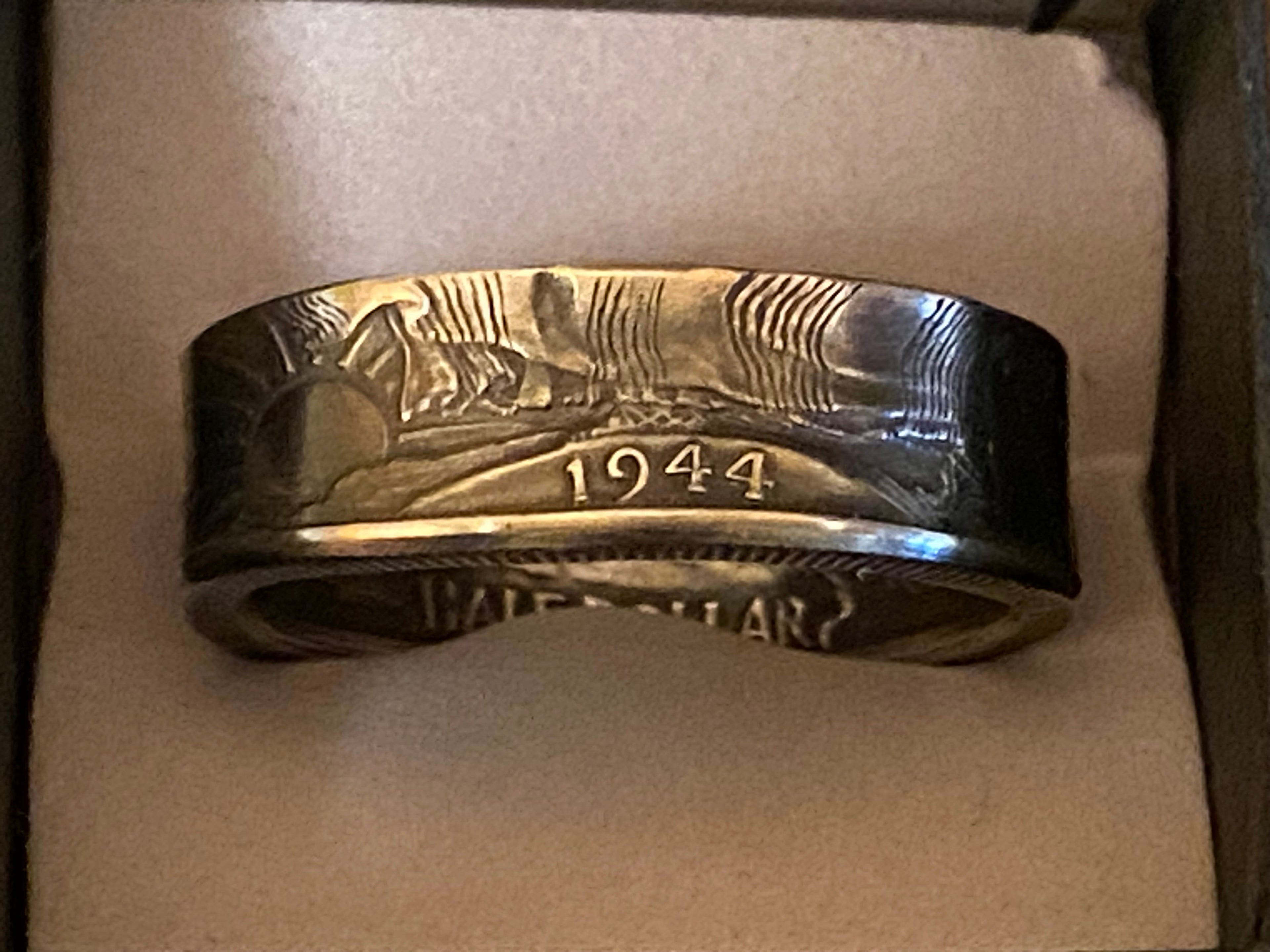 Walking Liberty Silver Half Dollar Coin Ring—Made to Order