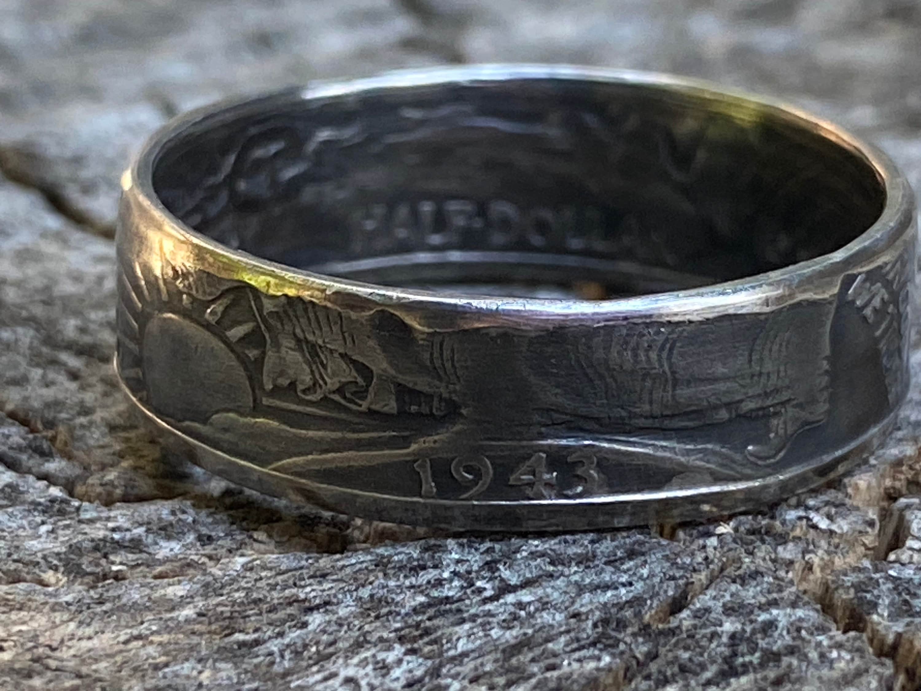 Walking Liberty Silver Half Dollar Coin Ring