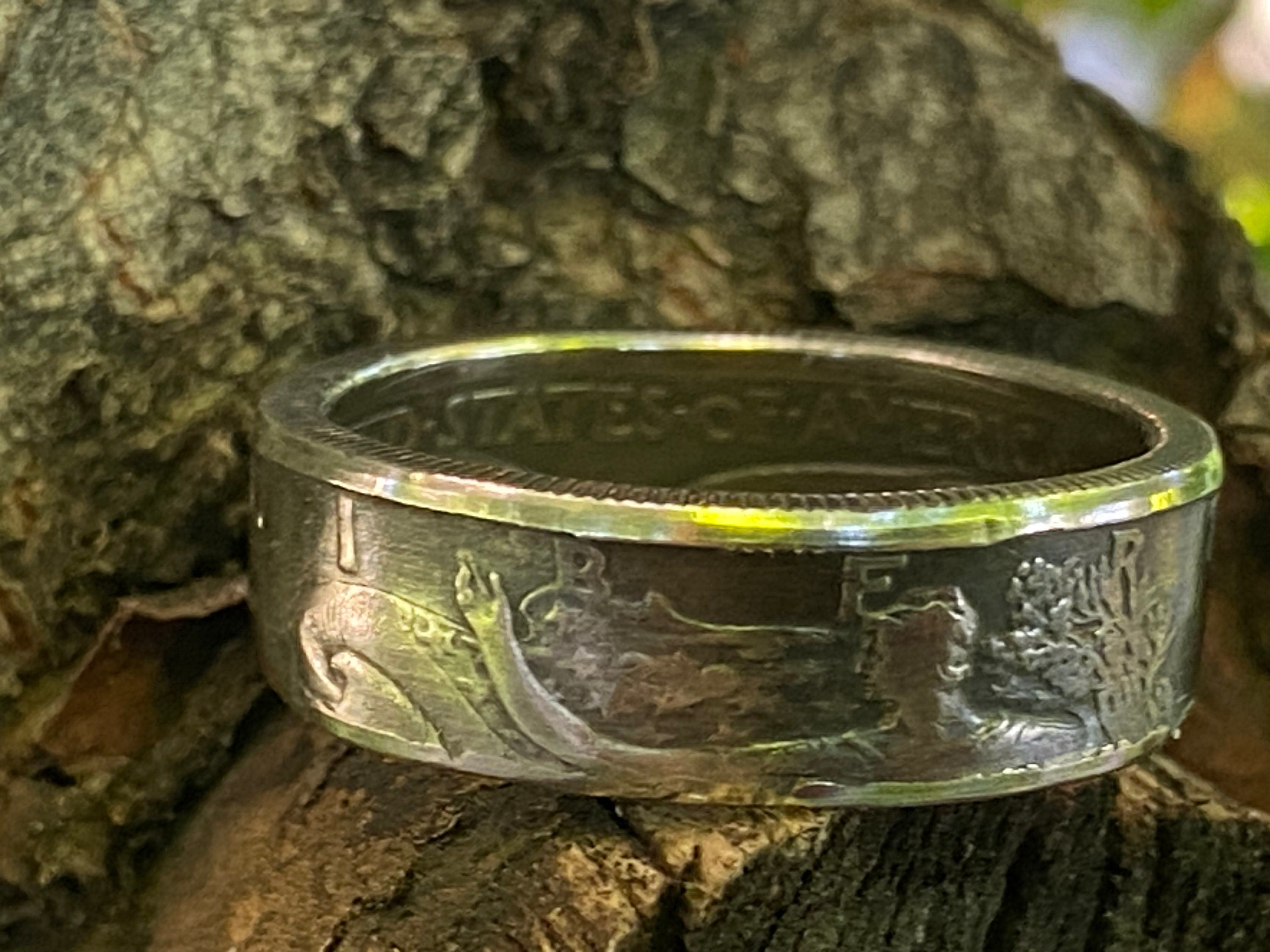 Walking Liberty Silver Half Dollar Coin Ring