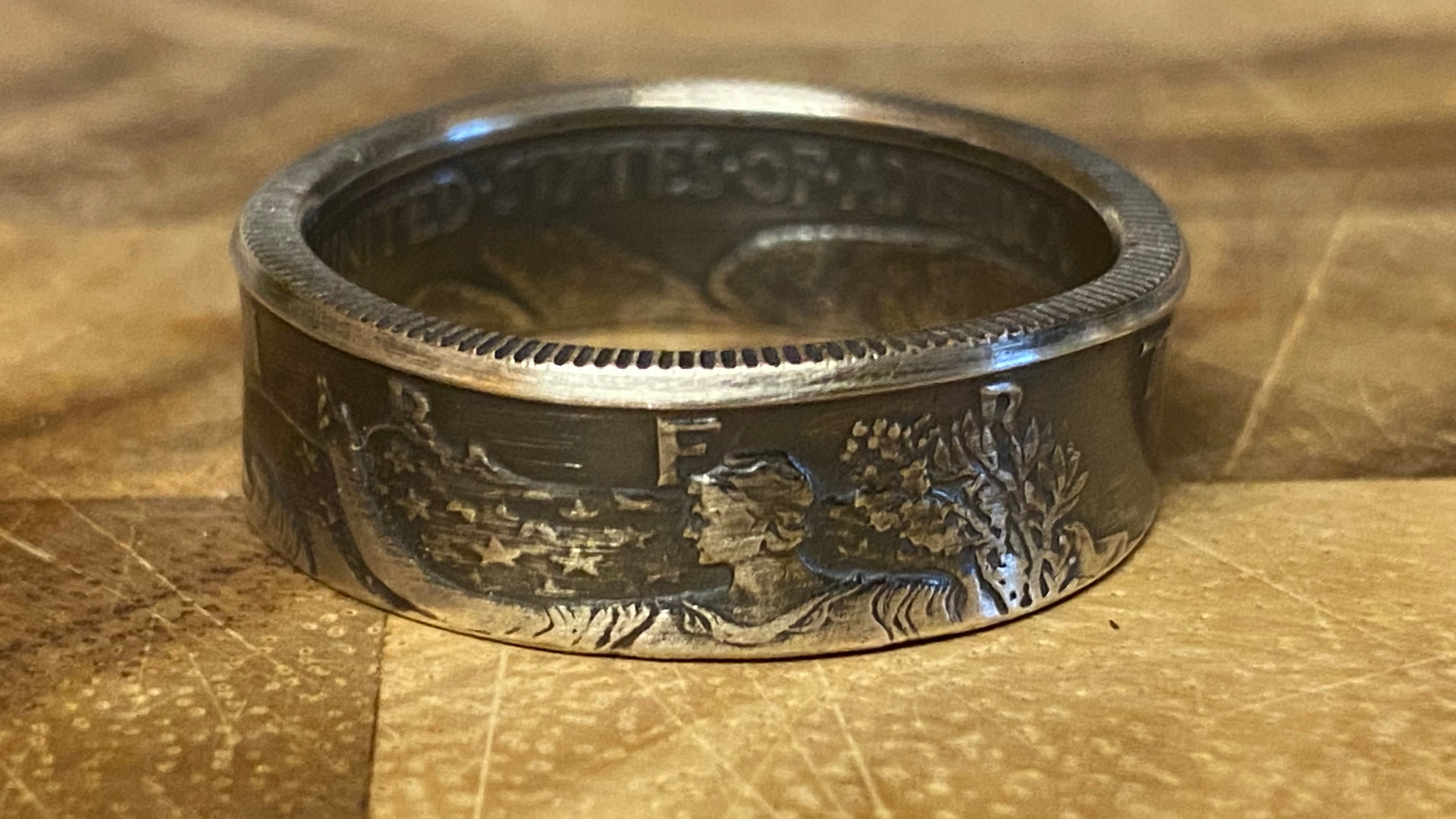 Walking Liberty Silver Half Dollar Coin Ring—Made to Order