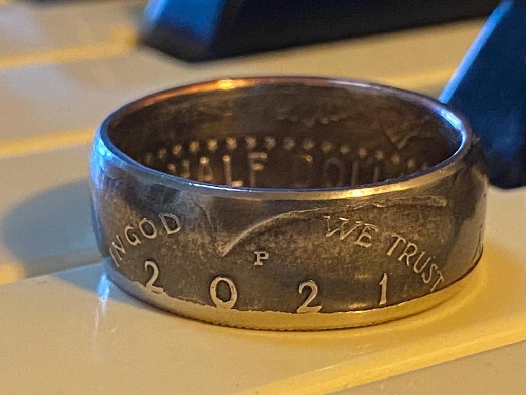 Kennedy Half Dollar Ring (Clad, Post 1971) - Birth Year Ring - Anniversary Ring - Sobriety Anniversary Ring