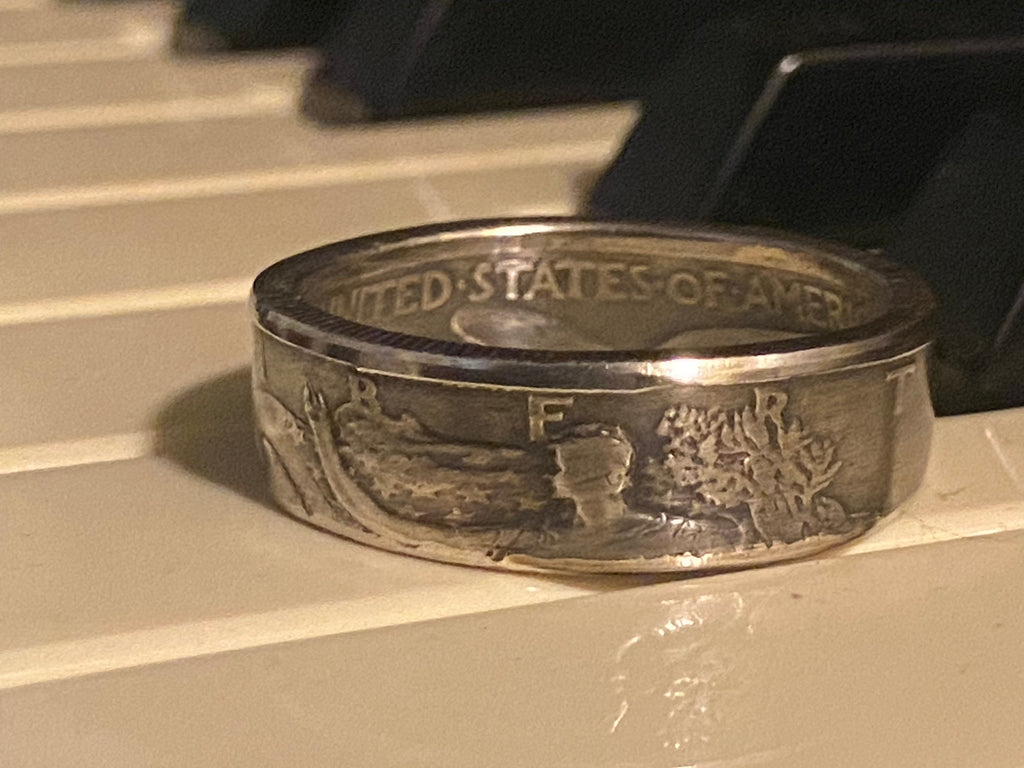 Walking Liberty Silver Half Dollar Coin Ring