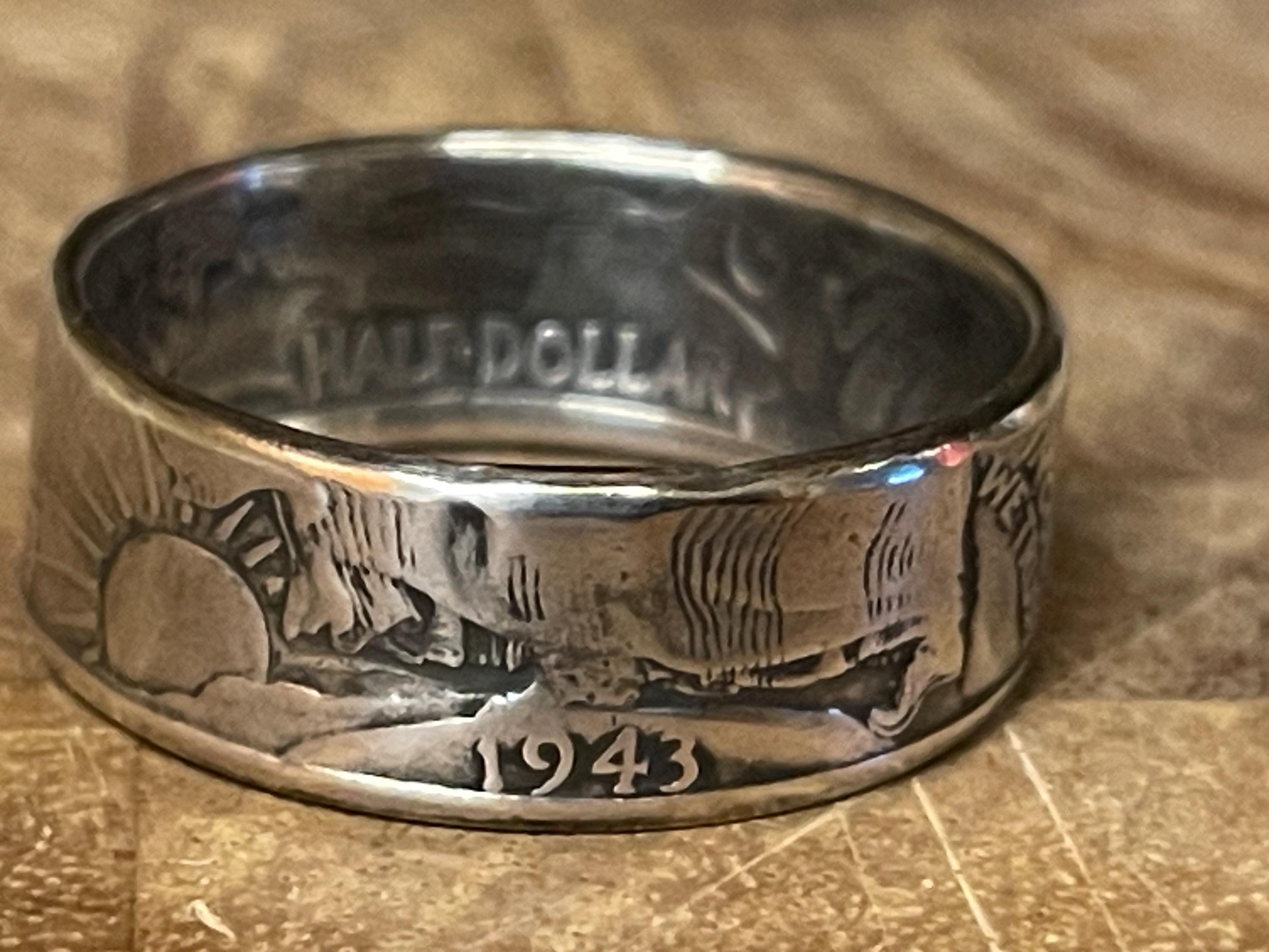 Walking Liberty Silver Half Dollar Coin Ring