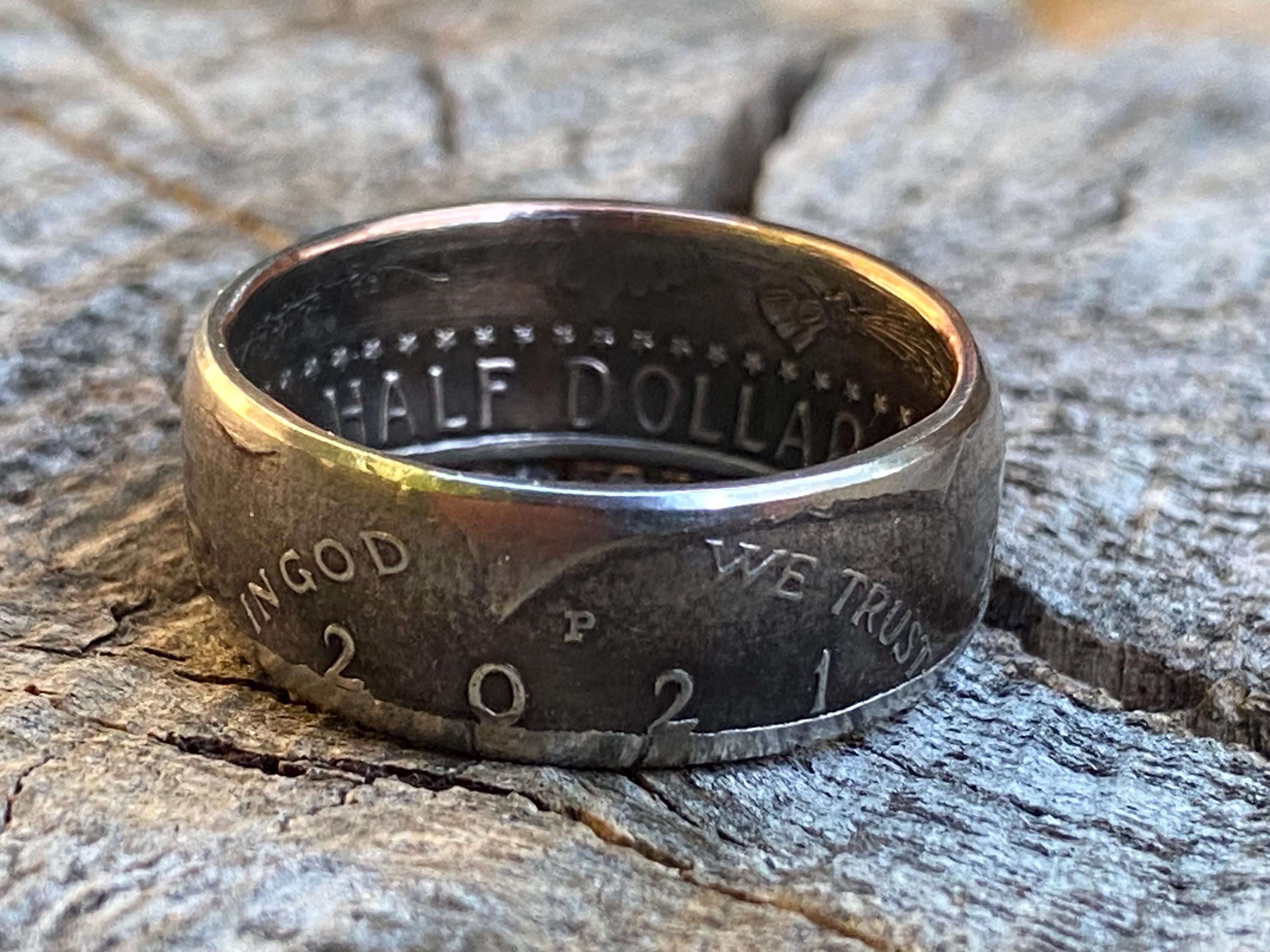 Kennedy Half Dollar Ring (Clad, Post 1971) - Birth Year Ring - Anniversary Ring - Sobriety Anniversary Ring