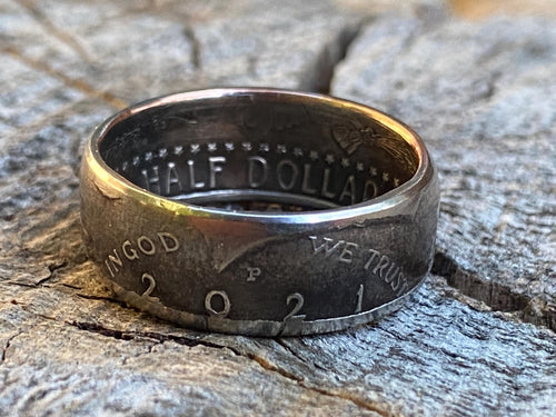 Kennedy Half Dollar Ring (Clad, Post 1971) - Birth Year Ring - Anniversary Ring - Sobriety Anniversary Ring